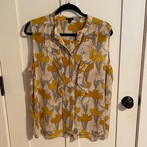 Ann Taylor Gold and Gray Sleeveless Top